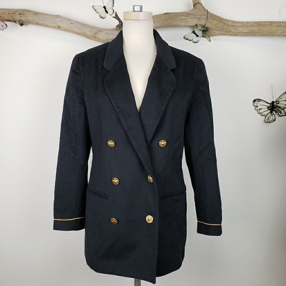 Vintage Dianne B nautical style military blazer